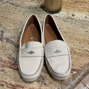 Coach Women's Off-White Patent Loafers